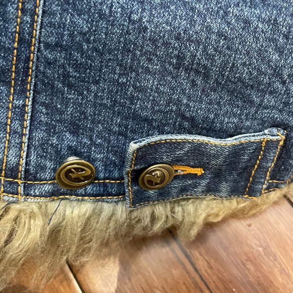 Reversible Y2K Faux Fur Denim Jacket -M- - Picture 15 of 16